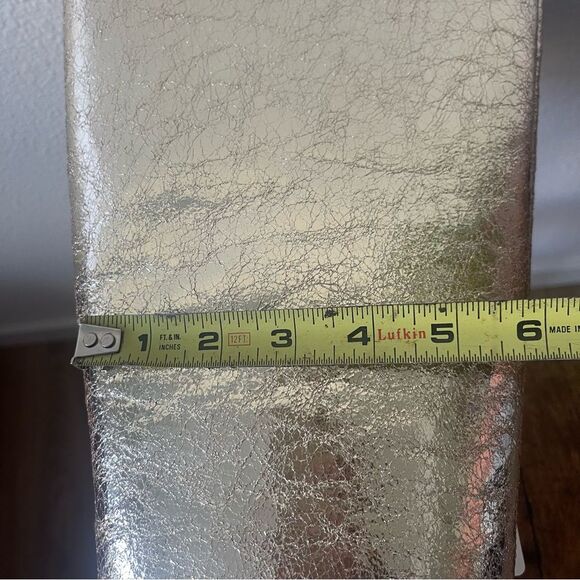 Worthington 9.5 Metallic Gold Knee High Boots Stiletto Glam Party Statement - Picture 13 of 15